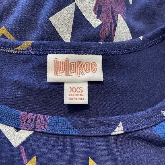 LulaRoe Navy, Purple, Gold Aztec Print Carley High Low Swing Dress-Size XXS - Picture 5 of 8